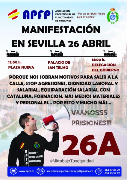26A: Manifestación de trabajadores de prisiones en Sevilla