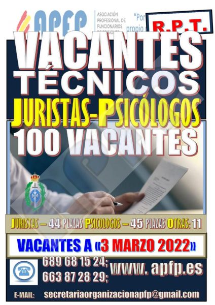 Vacantes juristas y psicólogos