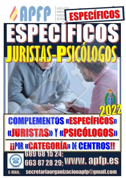 Complementos específicos juristas y psicólogos prisiones