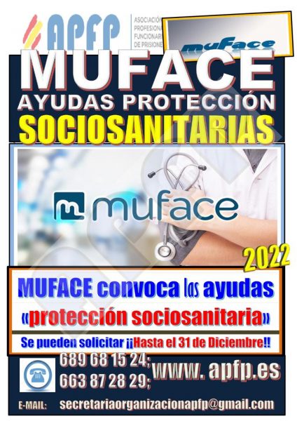 MUFACE: Ayudas protección sociosanitarias 2022