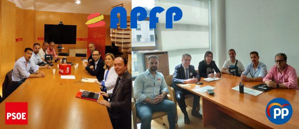REUNIÓN DE REPRESENTANTES DE APFP CON LA PORTAVOZ DE LA COMISIÓN DE INTERIOR DEL PARTIDO POPULAR Y EL PORTAVOZ DE LA COMISIÓN DE INTERIOR DEL PSOE
